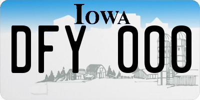 IA license plate DFY000