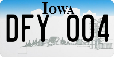 IA license plate DFY004