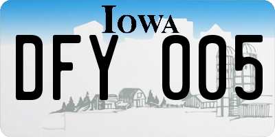 IA license plate DFY005