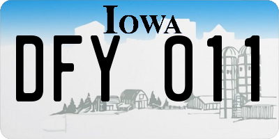 IA license plate DFY011