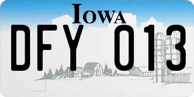 IA license plate DFY013