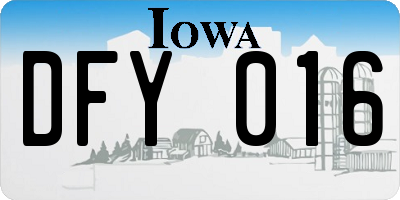 IA license plate DFY016
