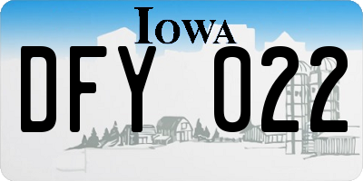 IA license plate DFY022