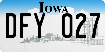 IA license plate DFY027
