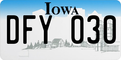 IA license plate DFY030