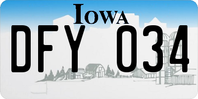 IA license plate DFY034