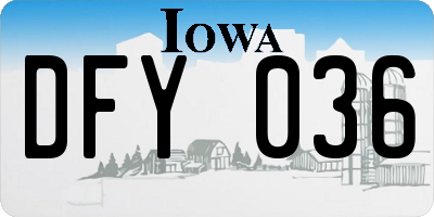 IA license plate DFY036