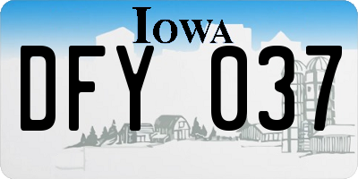 IA license plate DFY037