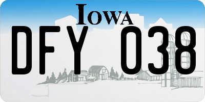 IA license plate DFY038
