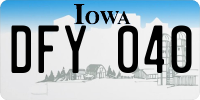 IA license plate DFY040