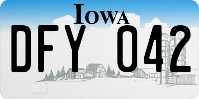 IA license plate DFY042