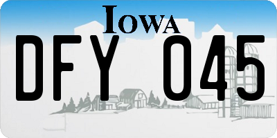 IA license plate DFY045