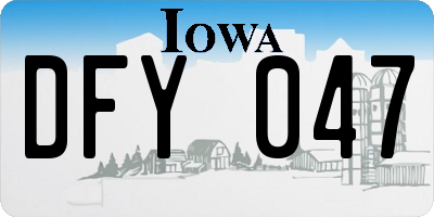 IA license plate DFY047