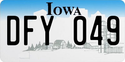 IA license plate DFY049