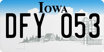 IA license plate DFY053