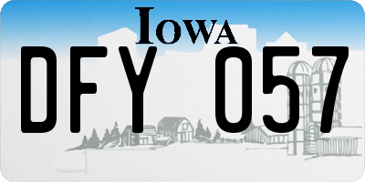 IA license plate DFY057