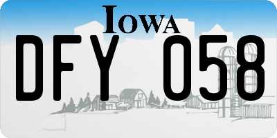 IA license plate DFY058