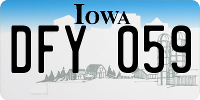 IA license plate DFY059
