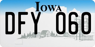 IA license plate DFY060