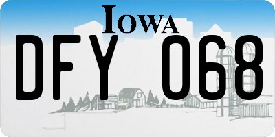 IA license plate DFY068