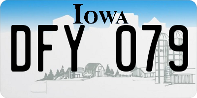 IA license plate DFY079