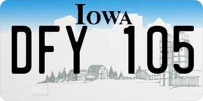 IA license plate DFY105