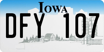 IA license plate DFY107