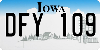IA license plate DFY109