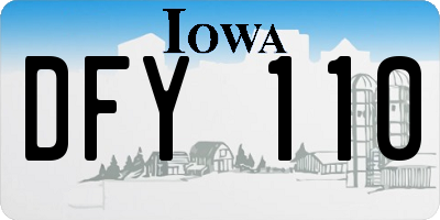 IA license plate DFY110