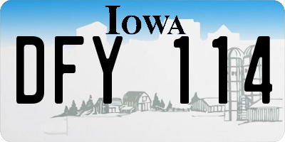 IA license plate DFY114