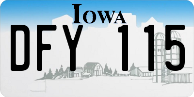 IA license plate DFY115