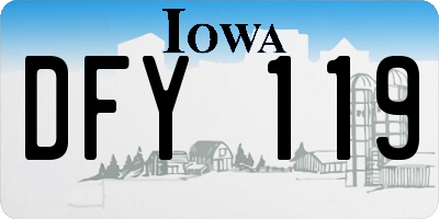 IA license plate DFY119