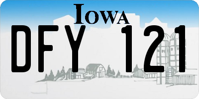 IA license plate DFY121
