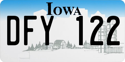 IA license plate DFY122