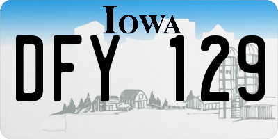 IA license plate DFY129