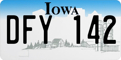 IA license plate DFY142
