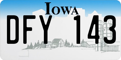 IA license plate DFY143