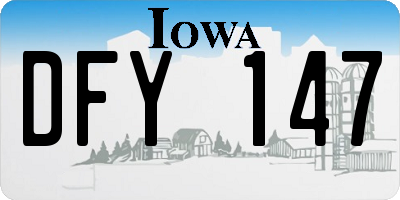 IA license plate DFY147