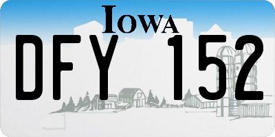 IA license plate DFY152
