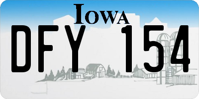 IA license plate DFY154