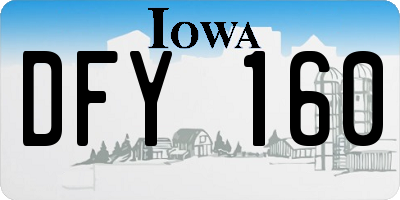 IA license plate DFY160