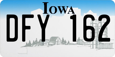 IA license plate DFY162