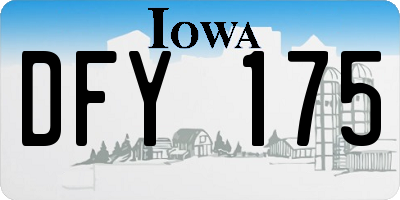 IA license plate DFY175