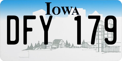 IA license plate DFY179