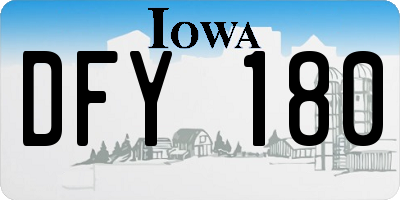 IA license plate DFY180
