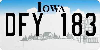 IA license plate DFY183