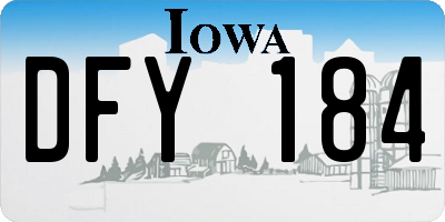 IA license plate DFY184