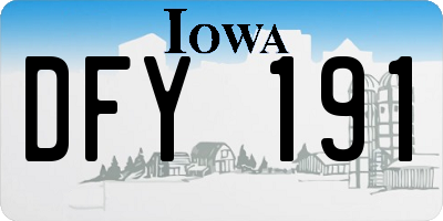 IA license plate DFY191