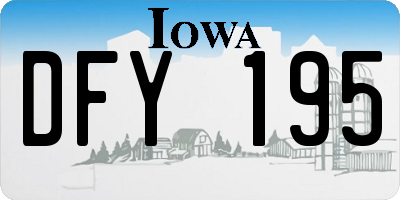 IA license plate DFY195