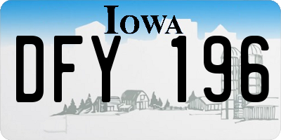 IA license plate DFY196